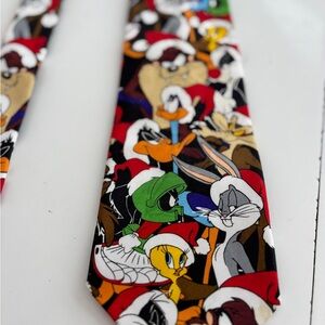 Warner Bros. Looney Tunes Christmas Tie - Red and Black